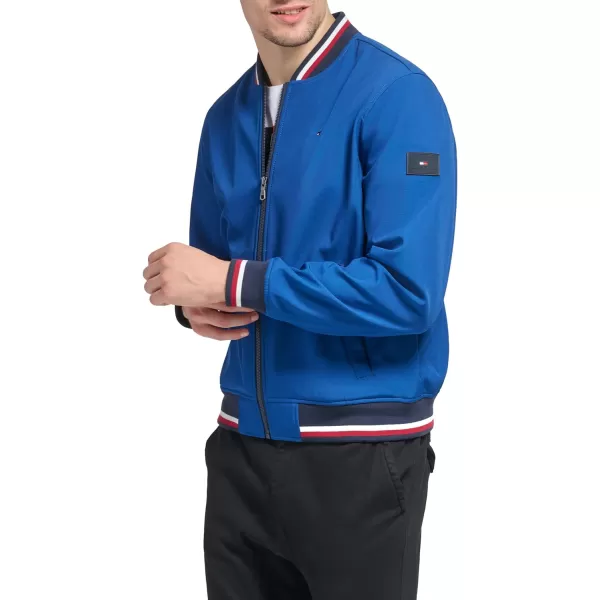 Tommy Hilfiger Mens Lightweight Varsity Rib Knit Bomber JacketRoyal Blue