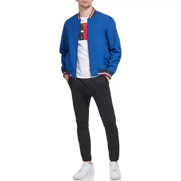 Tommy Hilfiger Mens Lightweight Varsity Rib Knit Bomber JacketRoyal Blue