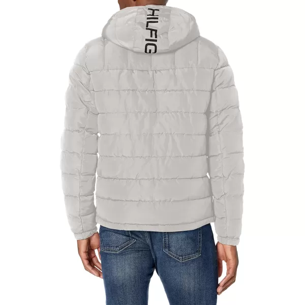 Tommy Hilfiger Mens Midweight Sherpa Lined Hooded Water Resistant Puffer JacketIce Tech