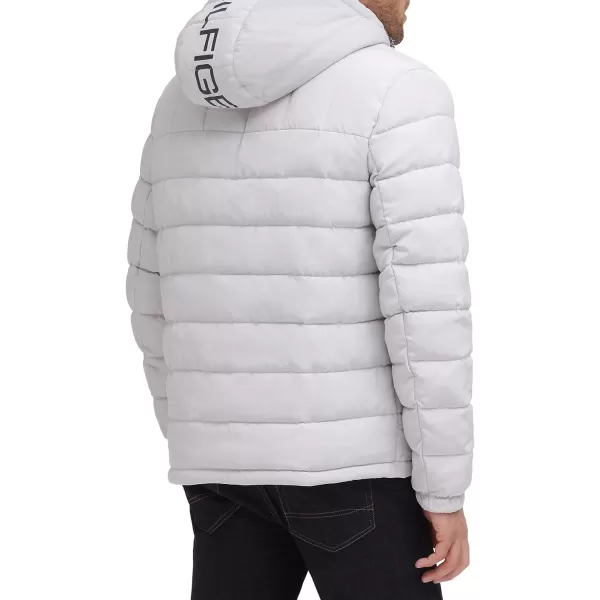 Tommy Hilfiger Mens Midweight Sherpa Lined Hooded Water Resistant Puffer JacketIce Tech