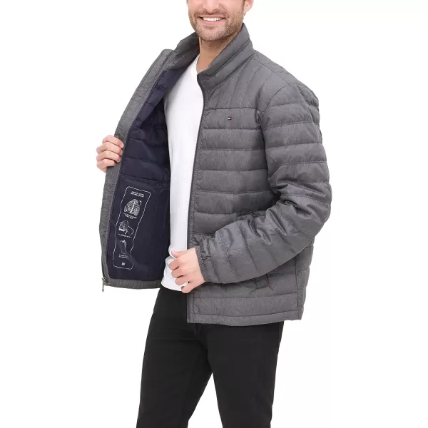 Tommy Hilfiger Mens Packable Down Puffer JacketBig amp Tall Heather Charcoal