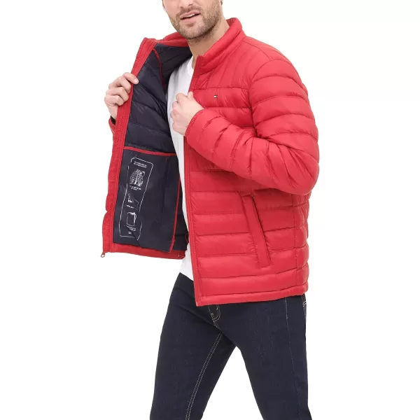 Tommy Hilfiger Mens Packable Down Puffer JacketStandard Crimson