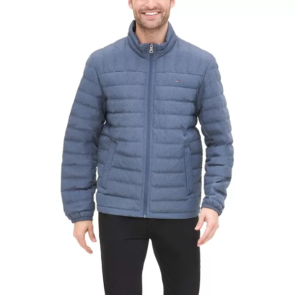 Tommy Hilfiger Mens Packable Down Puffer JacketStandard Heathered Slate