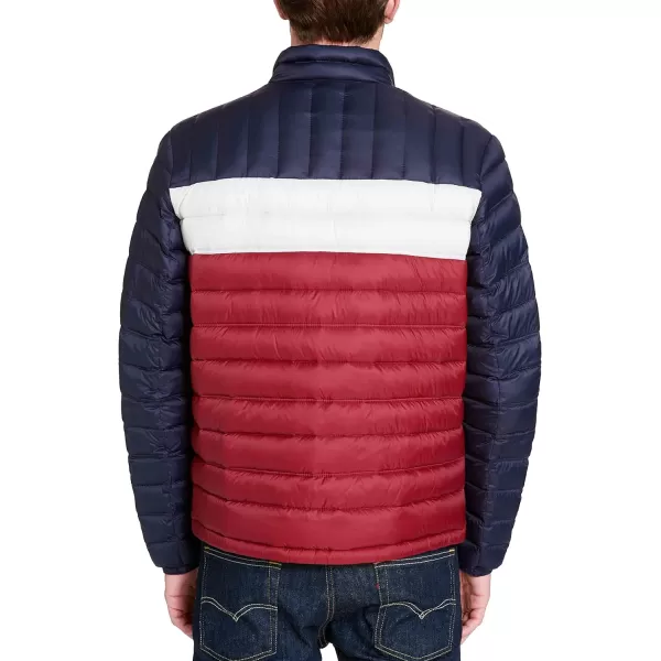 Tommy Hilfiger Mens Packable Down Puffer JacketStandard MidnightWhiteRed