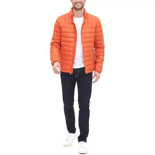 Tommy Hilfiger Mens Packable Down Puffer JacketStandard Orange