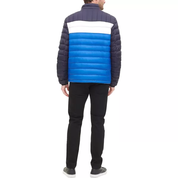 Tommy Hilfiger Mens Packable Down Puffer JacketStandard Royal Blue Color Block