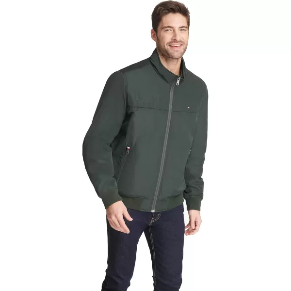 Tommy Hilfiger Mens Performance Faux Memory Bomber JacketArmy Green Unfilled