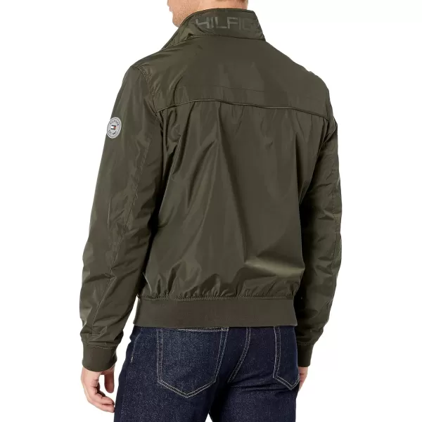 Tommy Hilfiger Mens Performance Faux Memory Bomber JacketArmy Green Unfilled