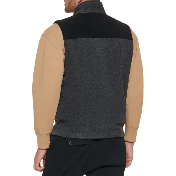 Tommy Hilfiger Mens Polar Fleece VestBlackCharcoal