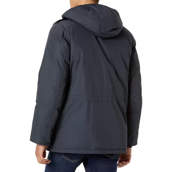 Tommy Hilfiger Mens Poly Twill FullLength Hooded ParkaNavy