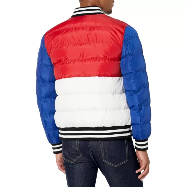 Tommy Hilfiger Mens Quilted Varsity Puffer BomberBright Combo