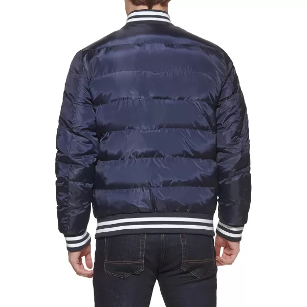 Tommy Hilfiger Mens Quilted Varsity Puffer BomberMidnightMidnight