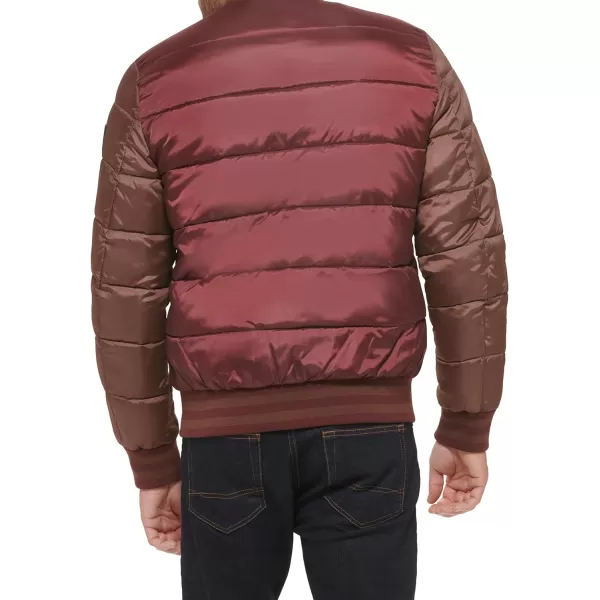 Tommy Hilfiger Mens Quilted Varsity Puffer BomberPortPine