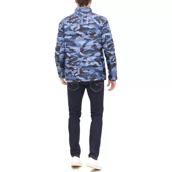 Tommy Hilfiger Mens Real Down Insulated Packable Puffer JacketBlue Camo