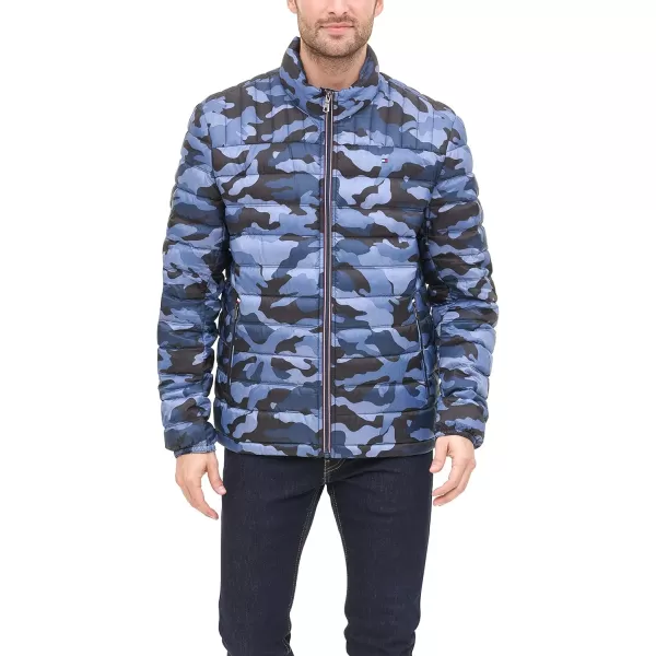 Tommy Hilfiger Mens Real Down Insulated Packable Puffer JacketBlue Camo