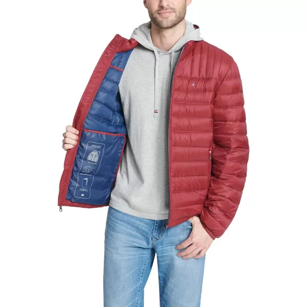 Tommy Hilfiger Mens Real Down Insulated Packable Puffer JacketDeep Red Pepper