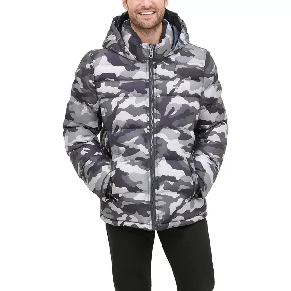 Tommy Hilfiger Mens Real Down Insulated Packable Puffer JacketGrey Camo