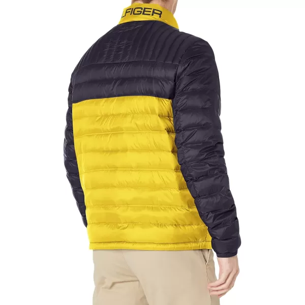 Tommy Hilfiger Mens Real Down Insulated Packable Puffer JacketMidnightYellow Combo