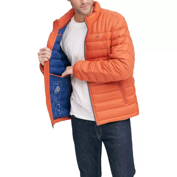 Tommy Hilfiger Mens Real Down Insulated Packable Puffer JacketOrange