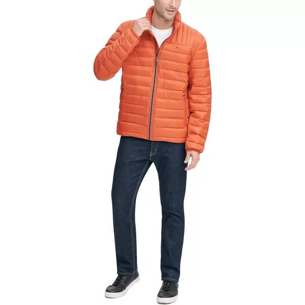 Tommy Hilfiger Mens Real Down Insulated Packable Puffer JacketOrange