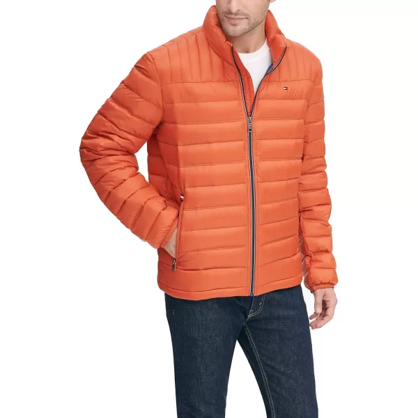 Tommy Hilfiger Mens Real Down Insulated Packable Puffer JacketOrange