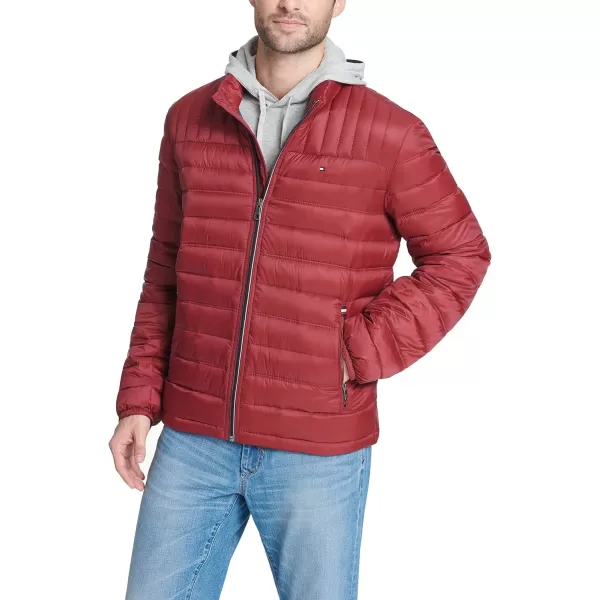 Tommy Hilfiger Mens Real Down Insulated Packable Puffer JacketRed Pepper