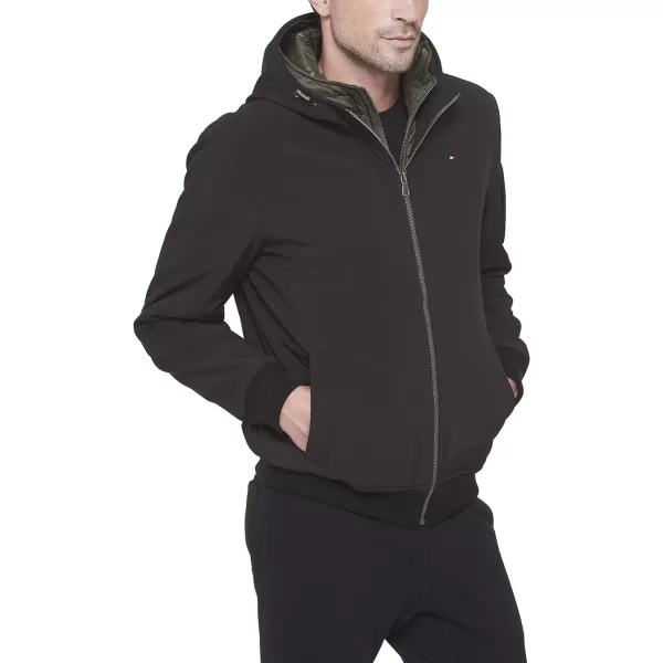 Tommy Hilfiger Mens Soft Shell Active Filled Bomber JacketBlack