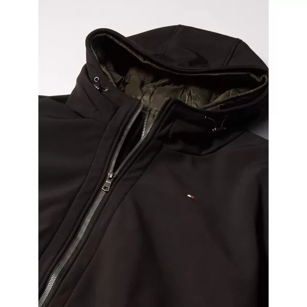 Tommy Hilfiger Mens Soft Shell Active Filled Bomber JacketBlackOlive