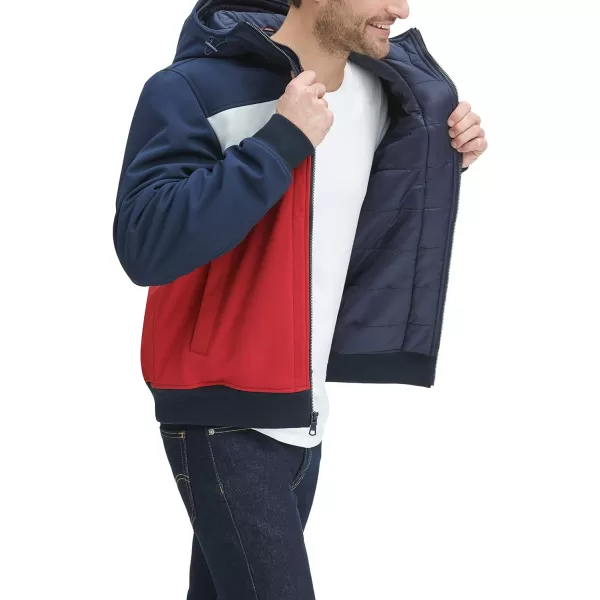 Tommy Hilfiger Mens Soft Shell Active Filled Bomber JacketMidnightIceRed