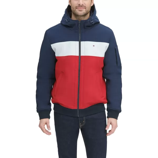 Tommy Hilfiger Mens Soft Shell Active Filled Bomber JacketMidnightIceRed