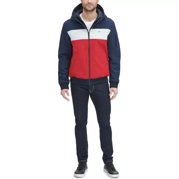 Tommy Hilfiger Mens Soft Shell Active Filled Bomber JacketMidnightIceRed