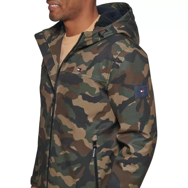 Tommy Hilfiger Mens Soft Shell Sherpa Lined Performance JacketCamouflage