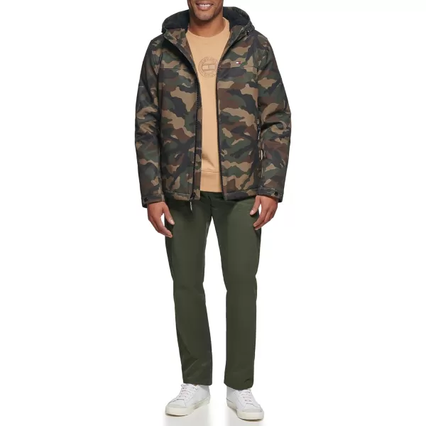 Tommy Hilfiger Mens Soft Shell Sherpa Lined Performance JacketCamouflage