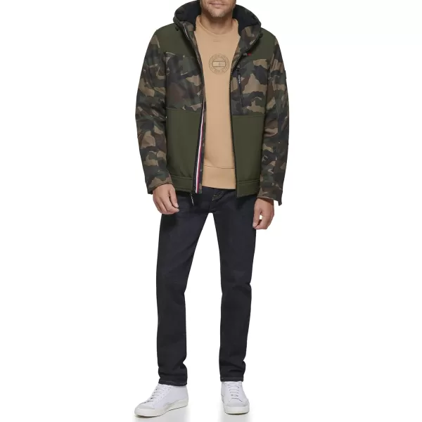 Tommy Hilfiger Mens Soft Shell Sherpa Lined Performance JacketCamouflage Combo