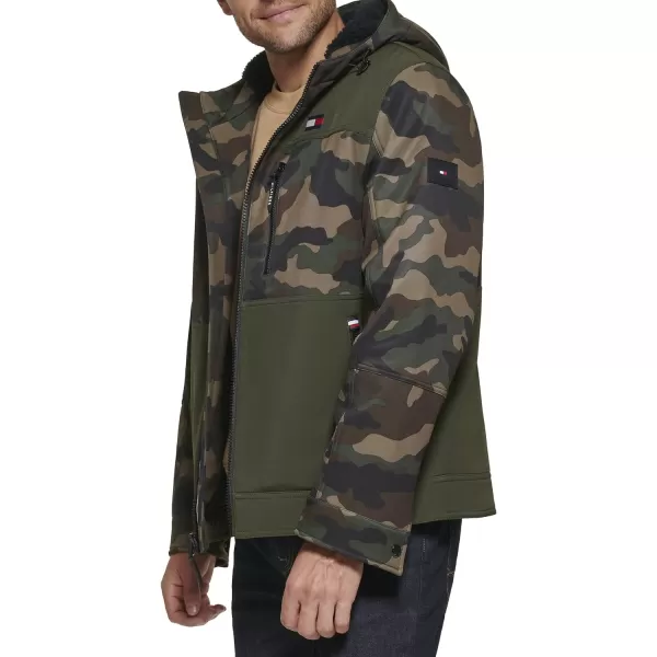 Tommy Hilfiger Mens Soft Shell Sherpa Lined Performance JacketCamouflage Combo