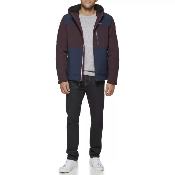 Tommy Hilfiger Mens Soft Shell Sherpa Lined Performance JacketPortNavy Combo