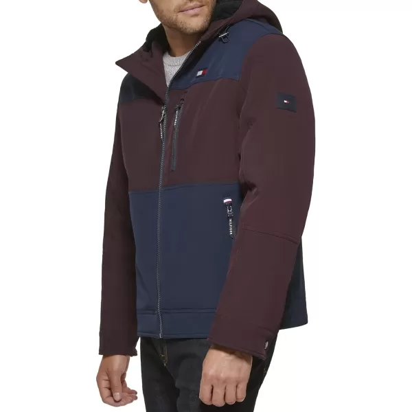 Tommy Hilfiger Mens Soft Shell Sherpa Lined Performance JacketPortNavy Combo