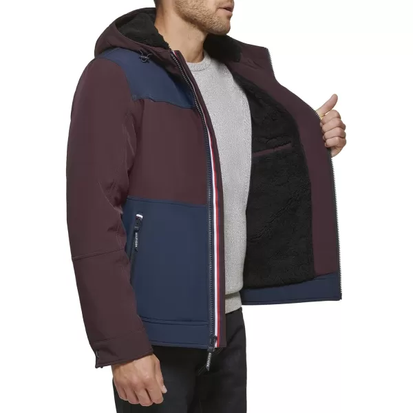 Tommy Hilfiger Mens Soft Shell Sherpa Lined Performance JacketPortNavy Combo
