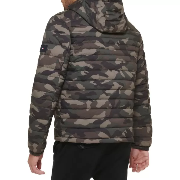 Tommy Hilfiger Mens Stretch Poly Hooded Packable JacketCamouflage