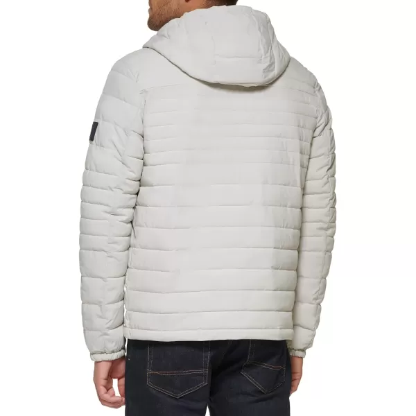 Tommy Hilfiger Mens Stretch Poly Hooded Packable JacketIce