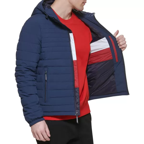 Tommy Hilfiger Mens Stretch Poly Hooded Packable JacketMidnight