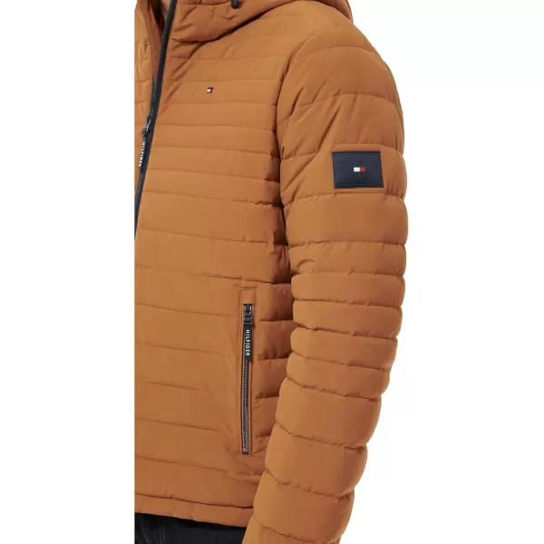 Tommy Hilfiger Mens Stretch Poly Hooded Packable JacketNuthatch