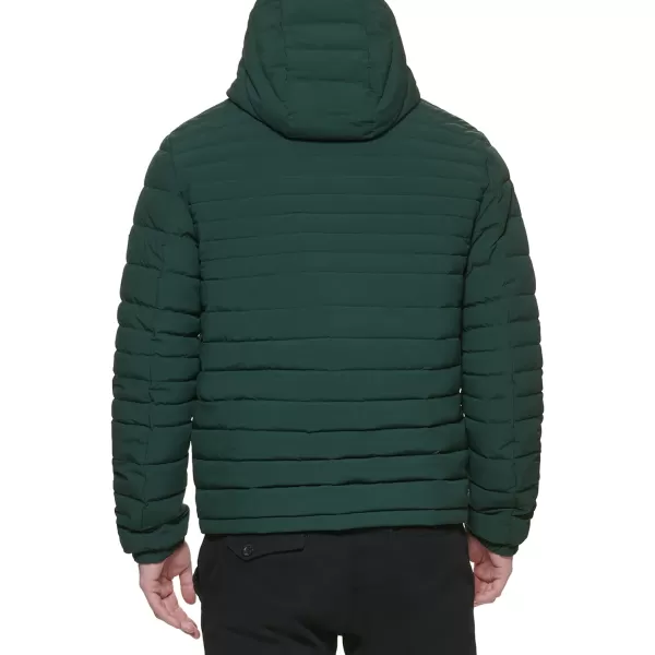 Tommy Hilfiger Mens Stretch Poly Hooded Packable JacketPine Green