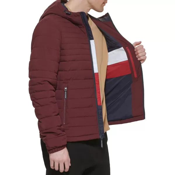 Tommy Hilfiger Mens Stretch Poly Hooded Packable JacketPort