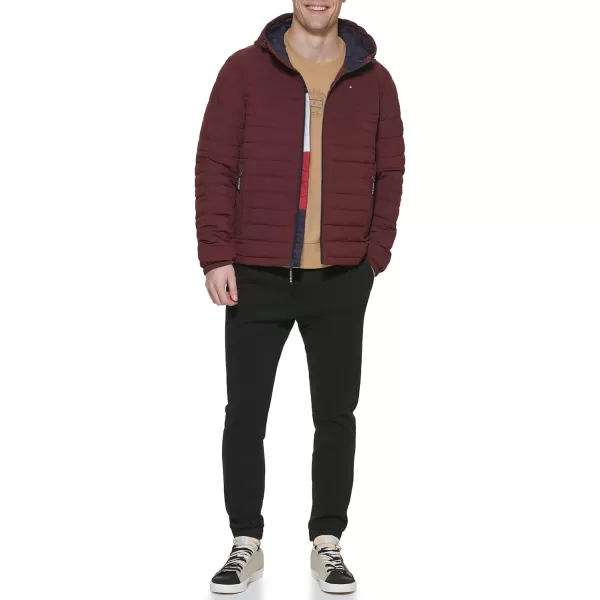 Tommy Hilfiger Mens Stretch Poly Hooded Packable JacketPort