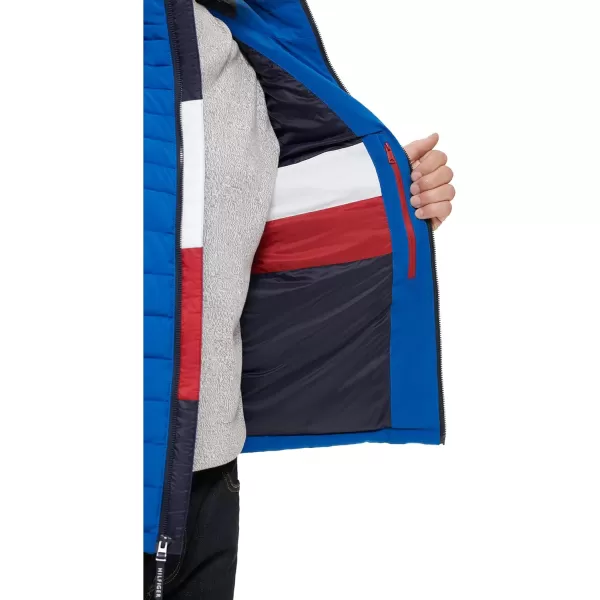 Tommy Hilfiger Mens Stretch Poly Hooded Packable JacketRoyal Blue