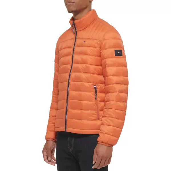 Tommy Hilfiger Mens Ultra Loft Lightweight Packable Puffer Jacket Standard and Big  TallBurnt Orange