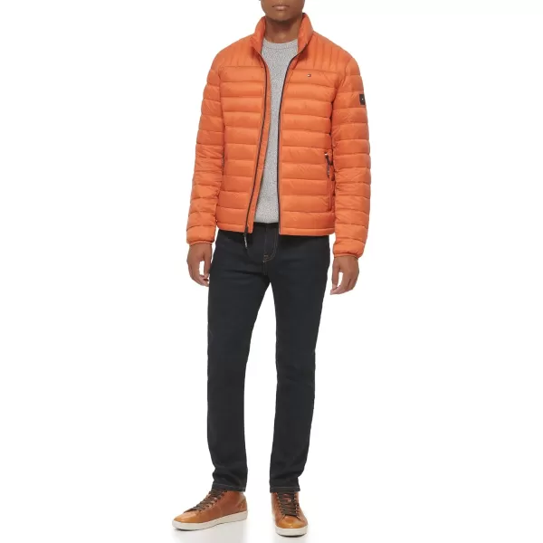 Tommy Hilfiger Mens Ultra Loft Lightweight Packable Puffer Jacket Standard and Big  TallBurnt Orange