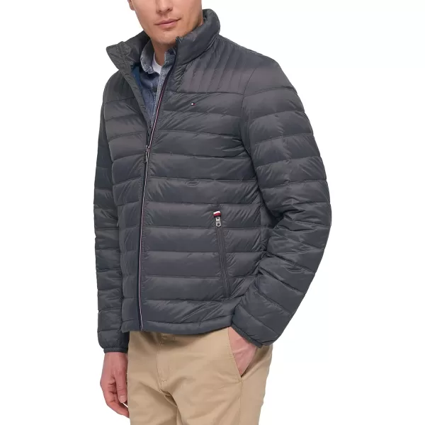 Tommy Hilfiger Mens Ultra Loft Lightweight Packable Puffer Jacket Standard and Big  TallCharcoal