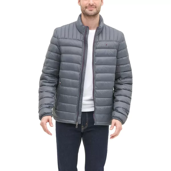 Tommy Hilfiger Mens Ultra Loft Lightweight Packable Puffer Jacket Standard and Big  TallCharcoal